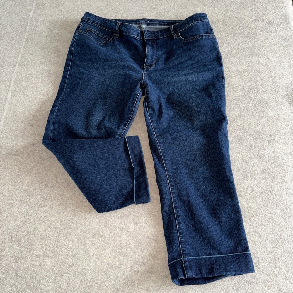 New York & Company Dark Blue Cropped Ankle Jeans